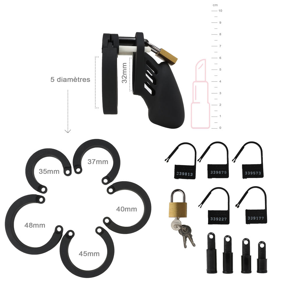 Cage de Chasteté Silicone Contenu Complet