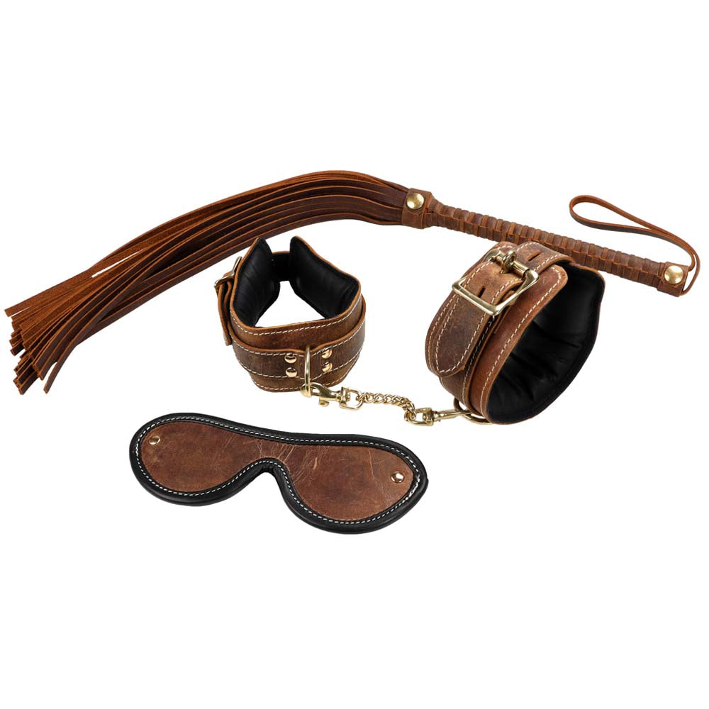 Coffret Cuir Véritable Vieilli 3 Pièces