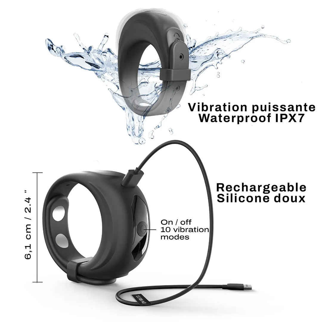 Anneau Ajustable et Vibrant Fit Vibe Ring