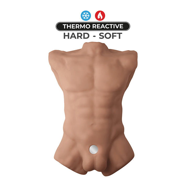 Buste Apollo avec Dildo Interchangeable - Marron - 5