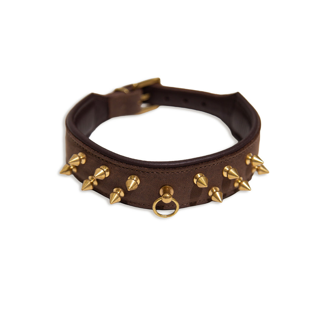 Collier Cuir de Veau Piques