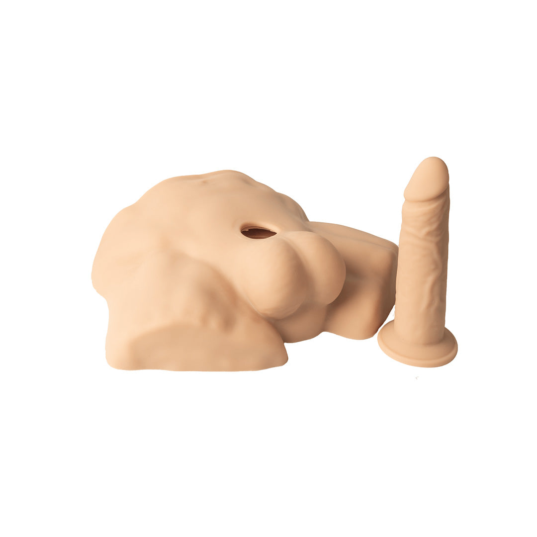 Demi Buste Apollo avec Dildo Interchangeable - Chair - 9