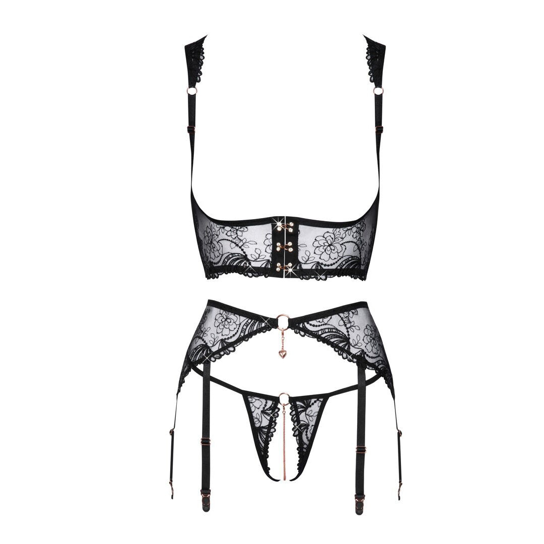 Ensemble 3 pièces Brodé Noir