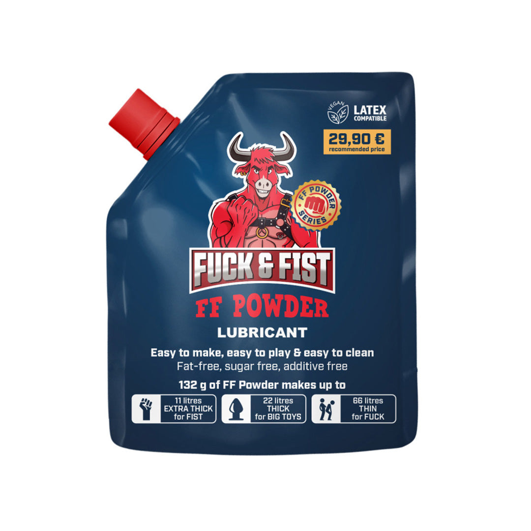 Poudre à fist FF Powder Fuck & Fist 132 g en sachet refermable bleu à bouchon rouge
