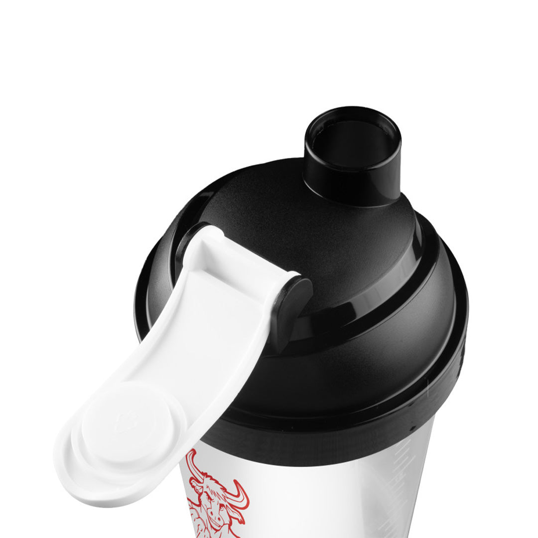 Zoom sur le bouchon du shaker Fuck & Fist, bec verseur ouvert