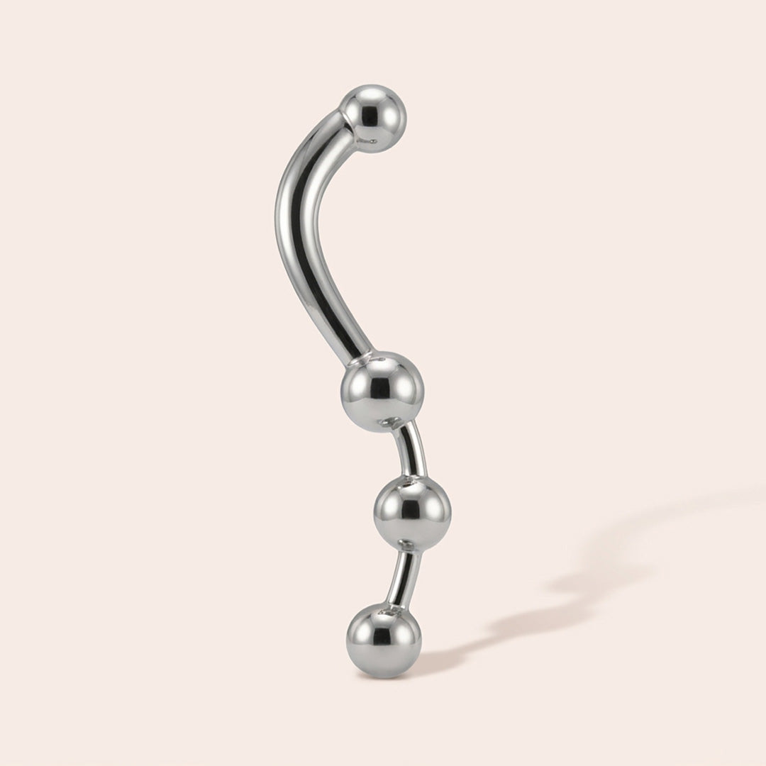Dildo Boule en Métal courbé
