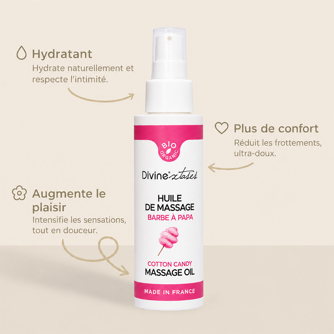Huile Sèche de Massage Bio - Barbe à papa - 2