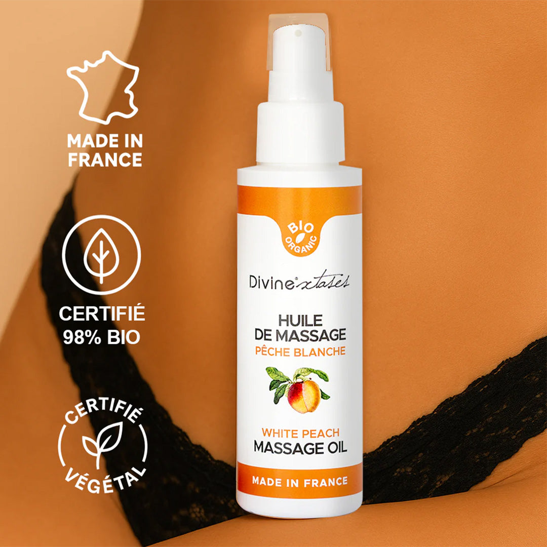 Huile Sèche de Massage Bio - Pêche - 15